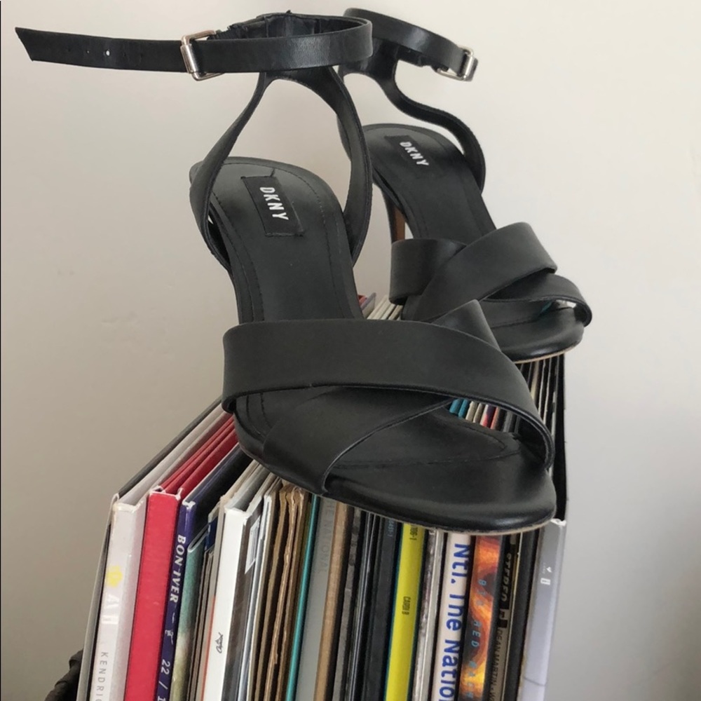 Black strappy heels